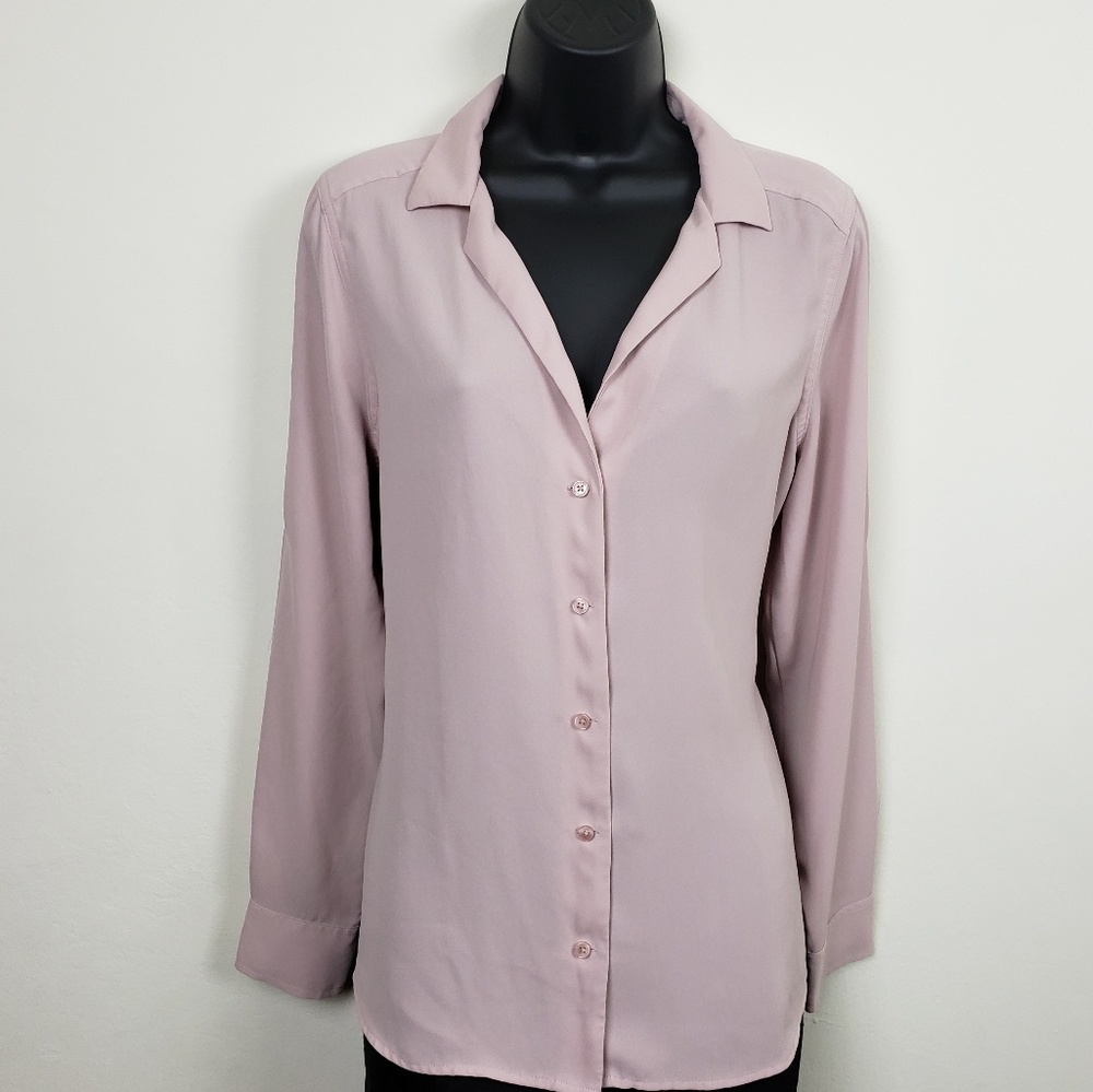 EXPRESS long-sleeve button down blouse